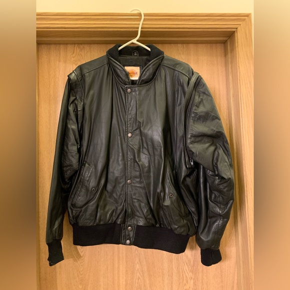 Mens large Hard Rock Cafe Orlando leather jacket - Picture 2 of 2